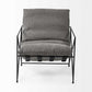 30" Gray and Black Linen Lounge Chair