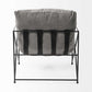 30" Gray and Black Linen Lounge Chair