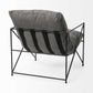 30" Gray and Black Linen Lounge Chair
