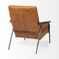 37" Tan and Black Faux Leather Tufted Lounge Chair