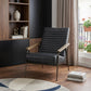37" Black And Brown Faux Leather Lounge Chair
