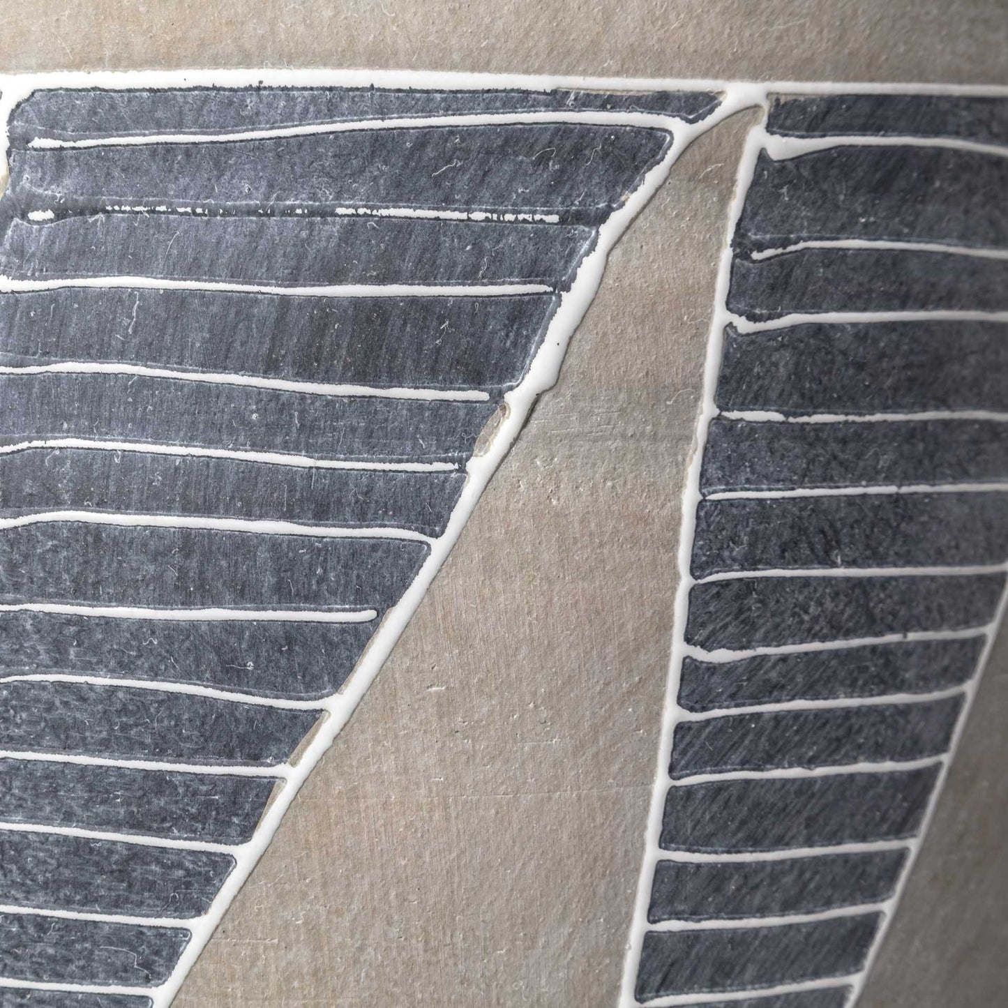 15" Brown And Gray Geometric Cylinder Ceramic Table Vase