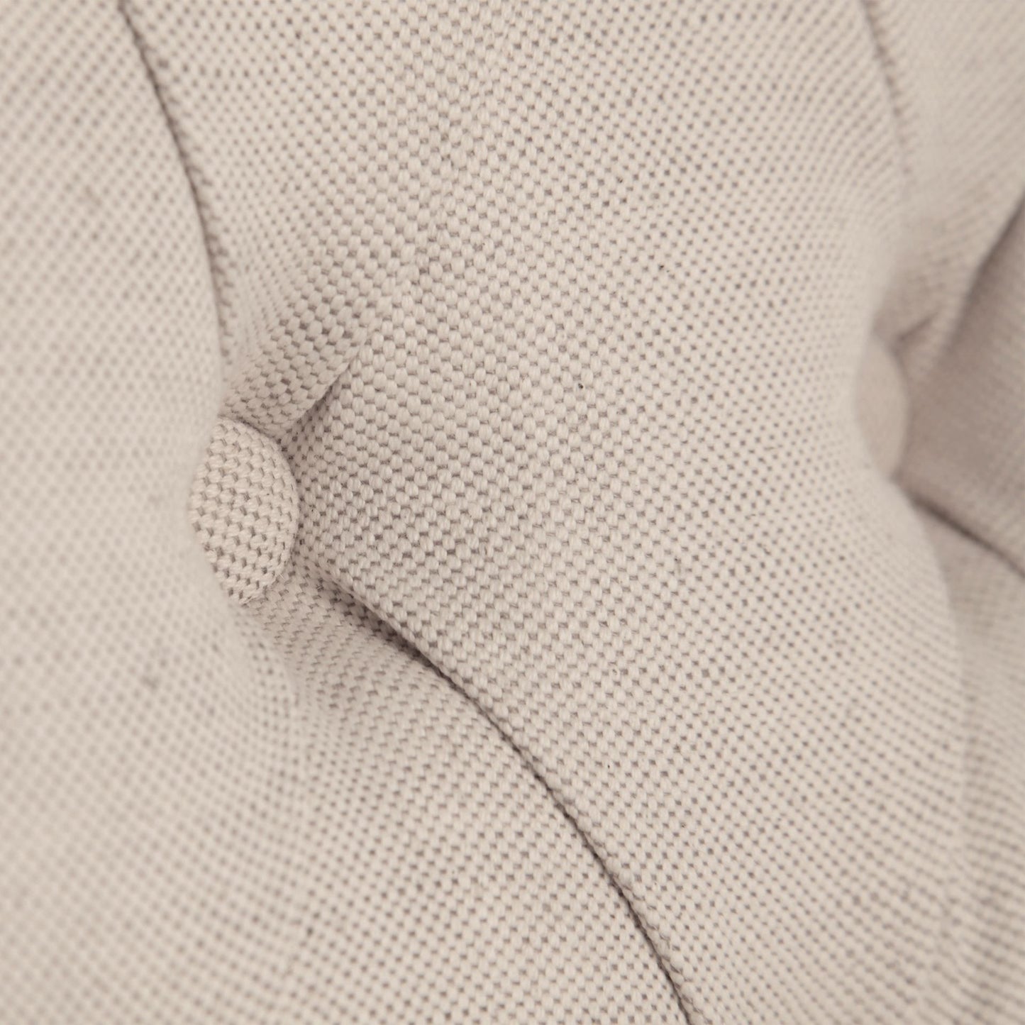 Tufted Cream and Brown Upholstered Linen Wing Back Dining Side Chair