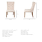Tufted Cream and Brown Upholstered Linen Wing Back Dining Side Chair