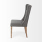 Tufted Gray and Brown Upholstered Linen Wing Back Dining Side Chair