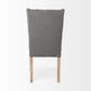 Tufted Gray and Brown Upholstered Linen Wing Back Dining Side Chair