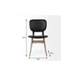 Set of Two Black and Brown Faux Leather Open Back Dining Side Chairs