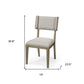 Set Of Two Light Gray And Brown Upholstered Fabric Open Back Side Chairs