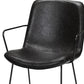 Black Upholstered Faux Leather Dining Arm Chair