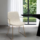 Cream and Gold Upholstered Fabric Dining Arm Chair