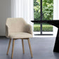 Cream and Brown Upholstered Fabric Dining Arm Chair
