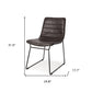 Set Of Two Black Upholstered Faux leather Side Chairs