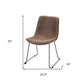 Set of Two Brown and Black Faux Leather Dining Side Chairs