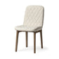 Cream And Brown Upholstered Fabric Dining Side Chair