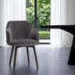 Gray and Black Upholstered Fabric Dining Arm Chair