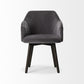 Gray and Black Upholstered Fabric Dining Arm Chair
