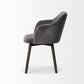 Gray and Black Upholstered Fabric Dining Arm Chair