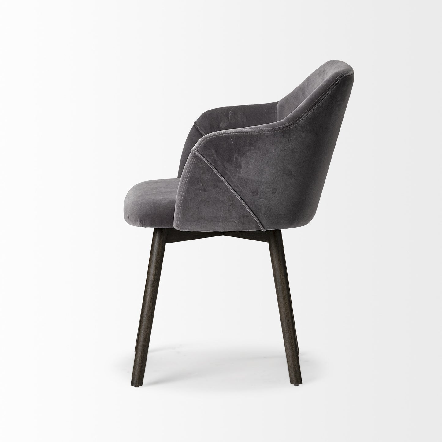 Gray and Black Upholstered Fabric Dining Arm Chair