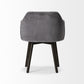 Gray and Black Upholstered Fabric Dining Arm Chair