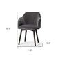 Gray and Black Upholstered Fabric Dining Arm Chair