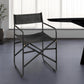 Black Leather Open Back Dining Arm Chair