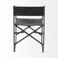 Black Leather Open Back Dining Arm Chair