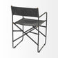 Black Leather Open Back Dining Arm Chair