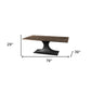 79" Brown And Black Solid Wood And Metal Pedestal Base Dining Table