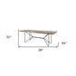 84" Natural And Black Solid Wood And Metal Trestle Base Dining Table