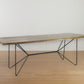 84" Natural And Black Solid Wood And Metal Trestle Base Dining Table