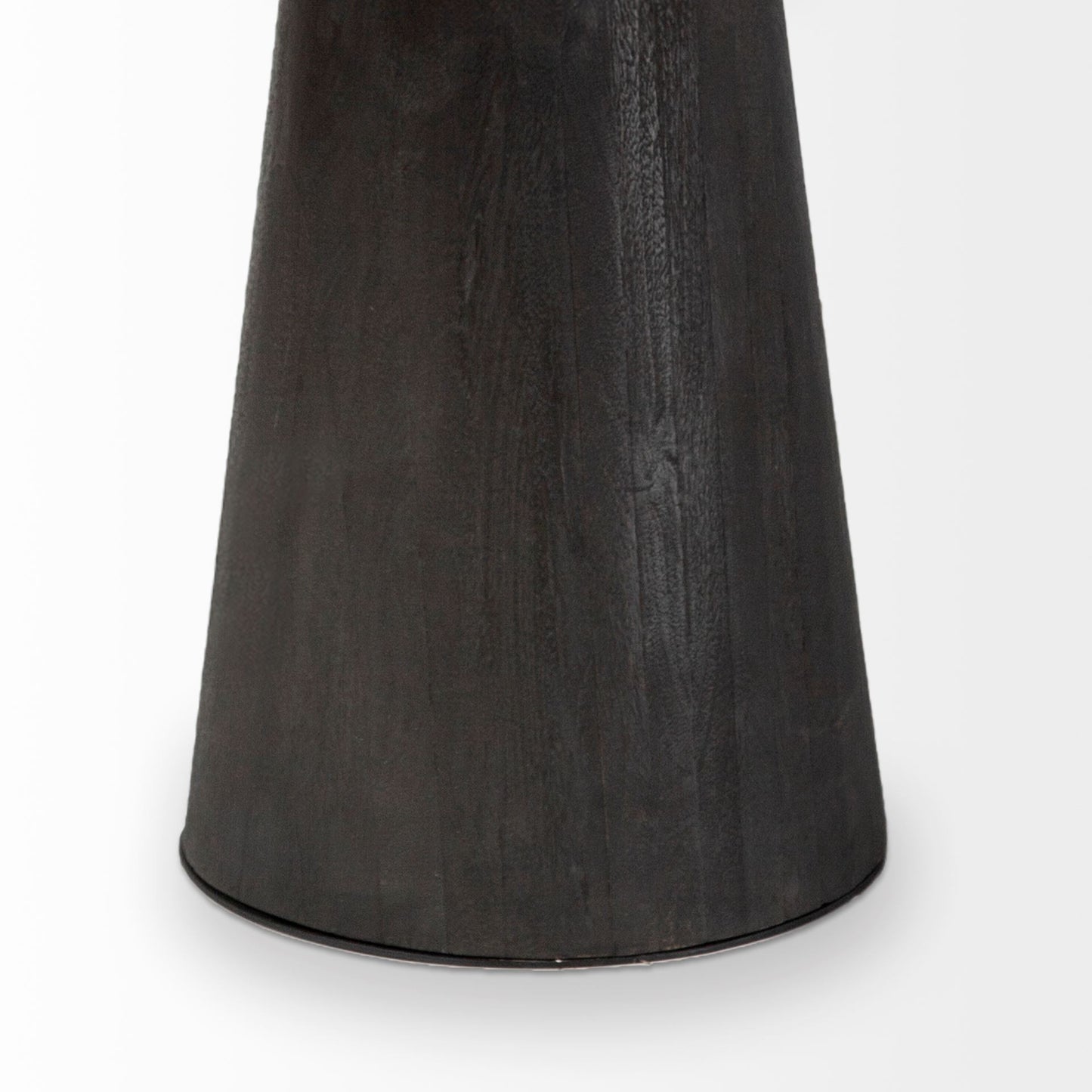 54" Brown Solid Wood and Iron Pedestal Base Round Top Dining Table