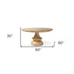 60" Natural Rounded Solid Wood Pedestal Base Dining Table