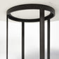 48" White And Black Rounded Marble And Metal Pedestal Base Dining Table
