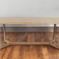 92" Natural And Brown Solid Wood Trestle Base Dining Table