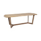 92" Natural And Brown Solid Wood Trestle Base Dining Table