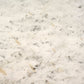 30" White And Black Rounded Marble And Metal Three Leg Base Dining Table