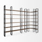 90" Black And Brown Iron and Wood Six Tier Bookcase