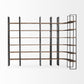 90" Black And Brown Iron and Wood Six Tier Bookcase