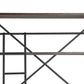94" Brown Metal and Wood Four Tier Ladder Bookcase
