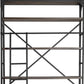 94" Brown Metal and Wood Four Tier Ladder Bookcase