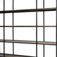 90" Brown Iron and Wood Three Tier Bookcase