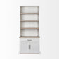 91" Brown And White Wood Three Tier Bookcase