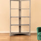 72" Brown Solid Wood and Wood Four Tier Bookcase