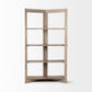 72" Brown Solid Wood and Wood Four Tier Bookcase