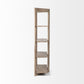 72" Brown Solid Wood and Wood Four Tier Bookcase