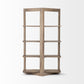 72" Brown Solid Wood and Wood Four Tier Bookcase