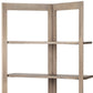 72" Brown Solid Wood and Wood Four Tier Bookcase