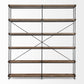 88" Black And Brown Iron and Wood Five Tier Bookcase
