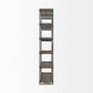 88" Black And Brown Iron and Wood Five Tier Bookcase