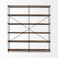 88" Black And Brown Iron and Wood Five Tier Bookcase